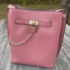 NWT MICHAEL KORS HAMILTON Legacy Rose Leather MED Messenger Crossbody Bag Purse